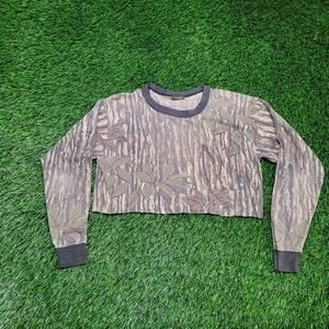 VTG 90s Spartan Realtree USA Made Micro Crop Top Boxy Fit Womens M/L